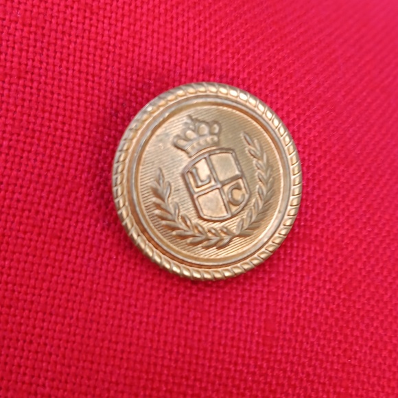 LIZ CLAIBORNE COLLECTION LADIES VINTAGE RED DOUBLE BREASTED GOLD BUTTON BLAZER - Picture 6 of 17